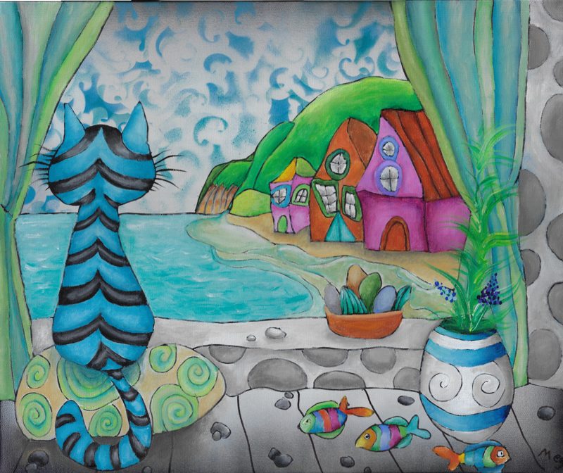 Blue Cat at the Ocean